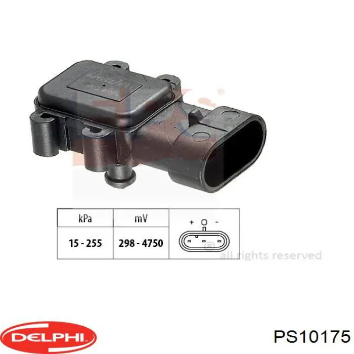 PS10175 Delphi sensor de presion del colector de admision