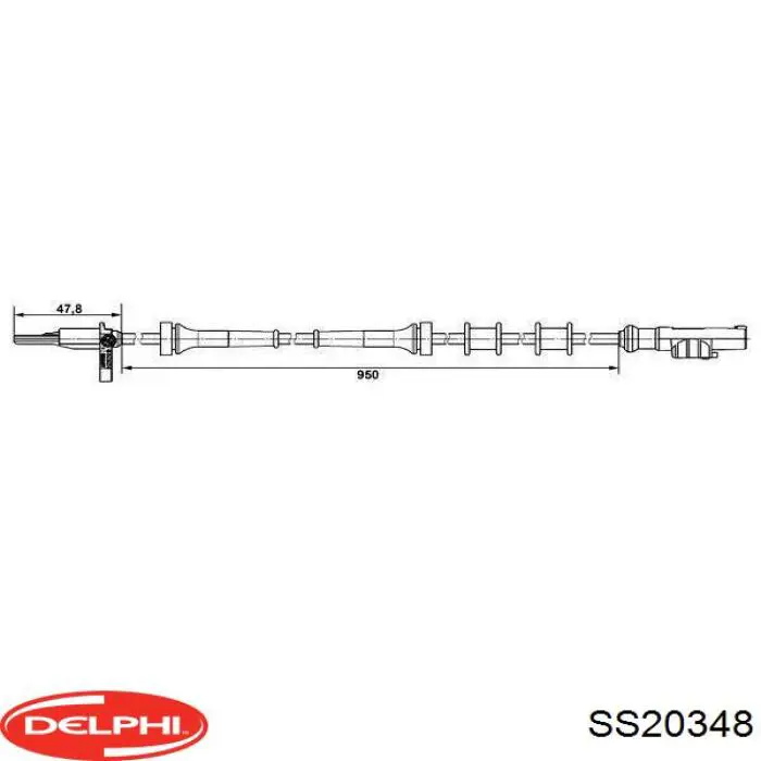 SS20348 Delphi sensor abs trasero derecho