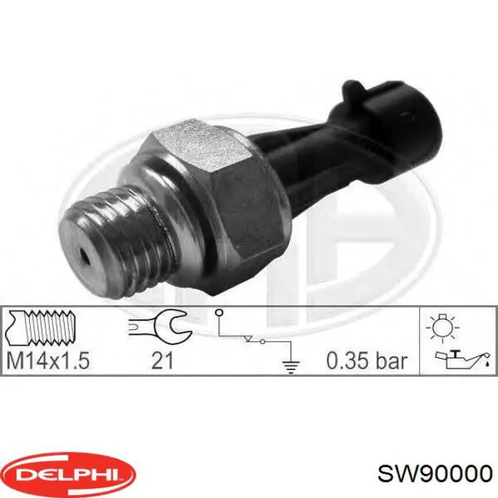 SW90000 Delphi sensor de presión de aceite