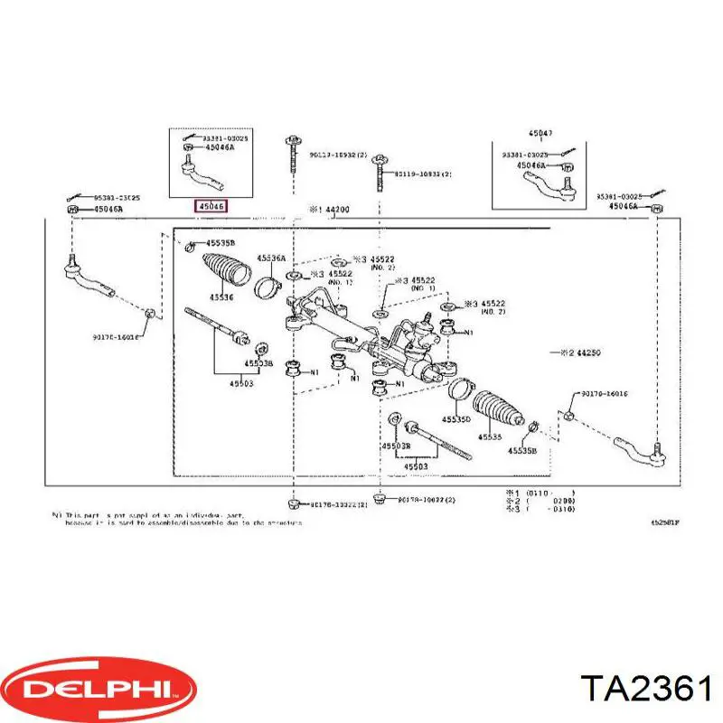 TA2361 Delphi rótula barra de acoplamiento exterior