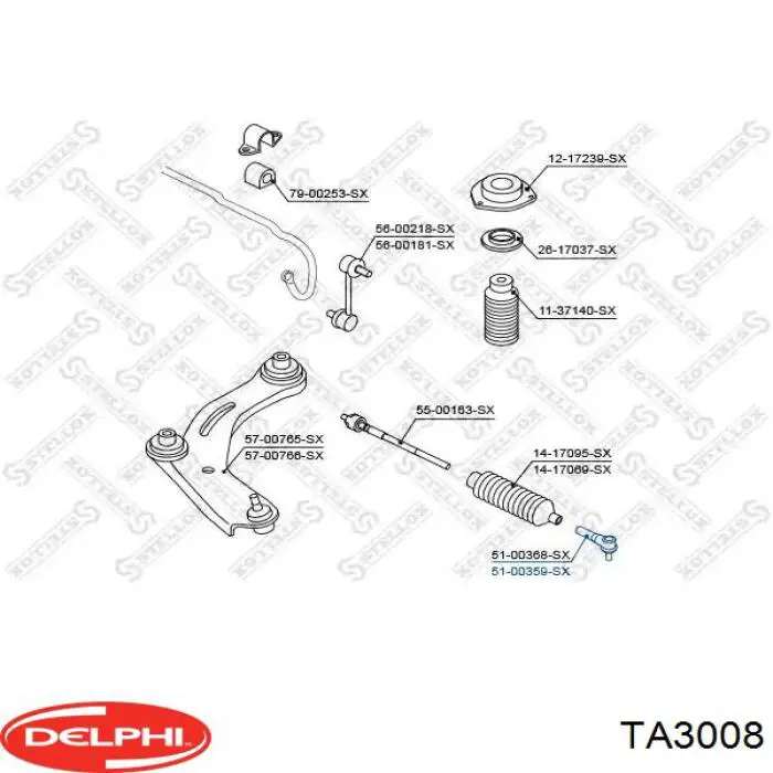 Rótula de barra de acoplamiento Delphi TA3008 precio, desde 19,13 EUR