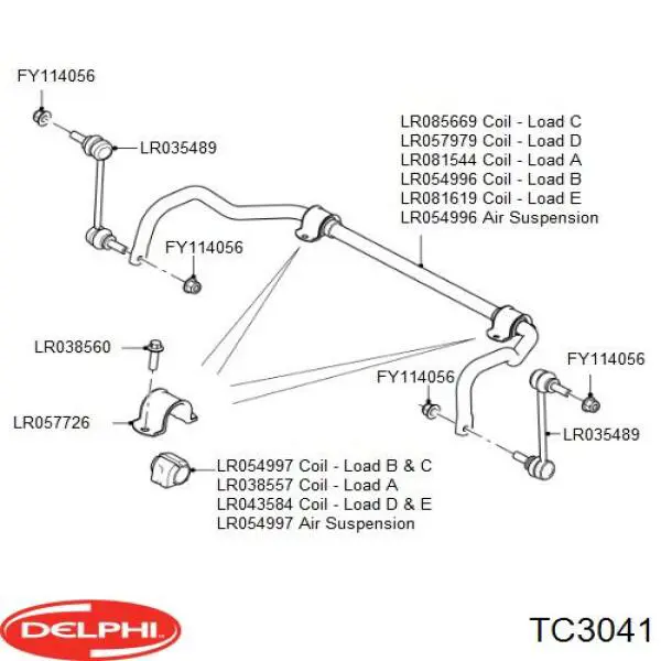 TC3041 Delphi soporte de barra estabilizadora delantera