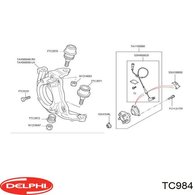 TC984 Delphi rótula de suspensión