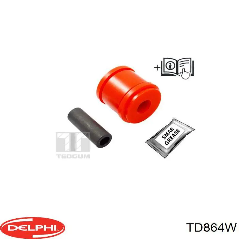 TD864W Delphi casquillo de goma, suspensión brazo oscilante, trasero