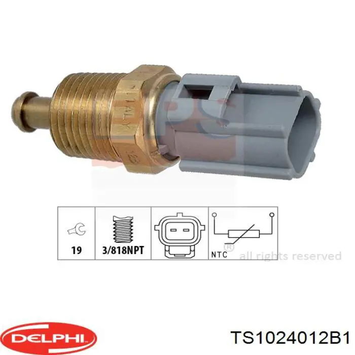 TS10240-12B1 Delphi sensor de temperatura del refrigerante