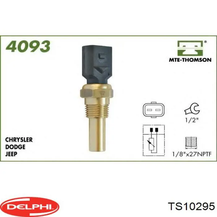Sensor de temperatura del refrigerante Delphi TS10295 precio, desde 10,47 EUR