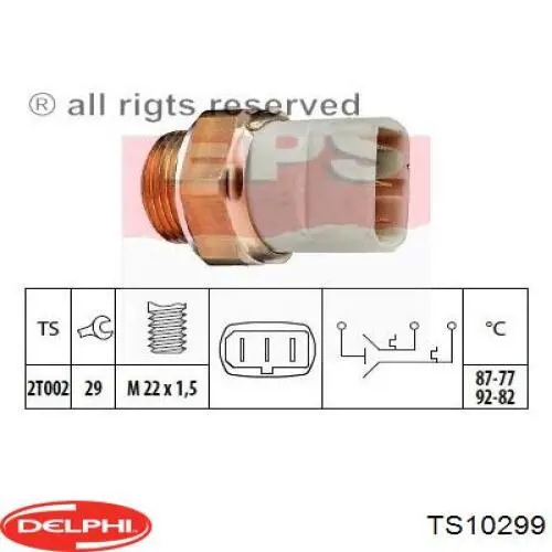 Sensor de temperatura  Delphi TS10299 precio, desde 13,71 EUR