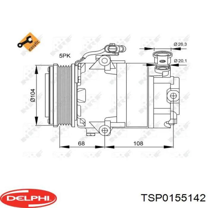 Compresor de ac Delphi TSP0155142