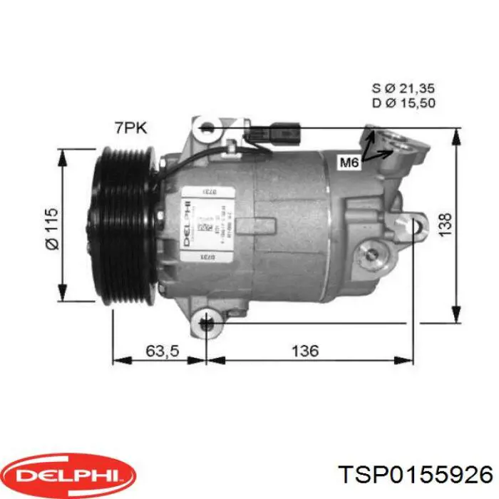 TSP0155926 Delphi compresor de aire acondicionado