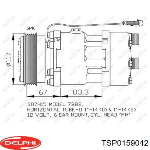 TSP0159042 Delphi compresor de aire acondicionado