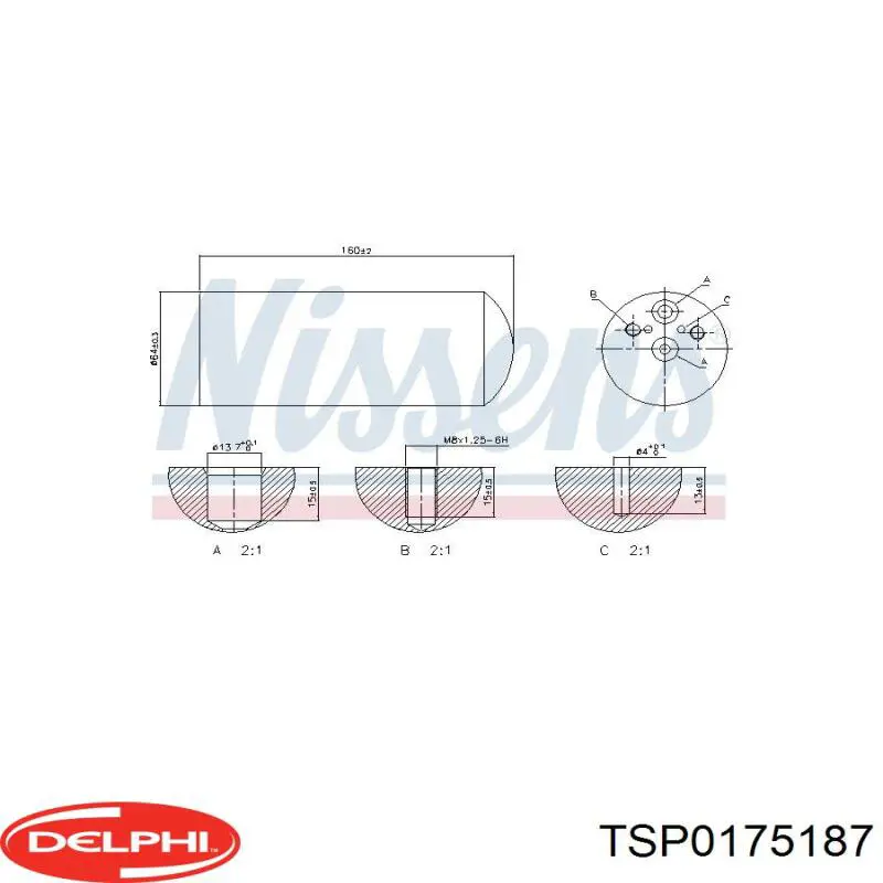 TSP0175187 Delphi filtro deshidratador