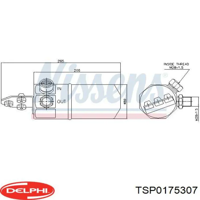 Receptor-secador del aire acondicionado Delphi TSP0175307