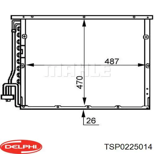 TSP0225014 Delphi condensador aire acondicionado