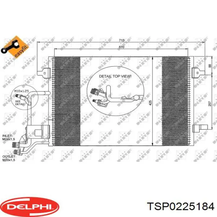 TSP0225184 Delphi condensador aire acondicionado