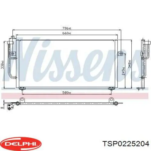 TSP0225204 Delphi condensador aire acondicionado