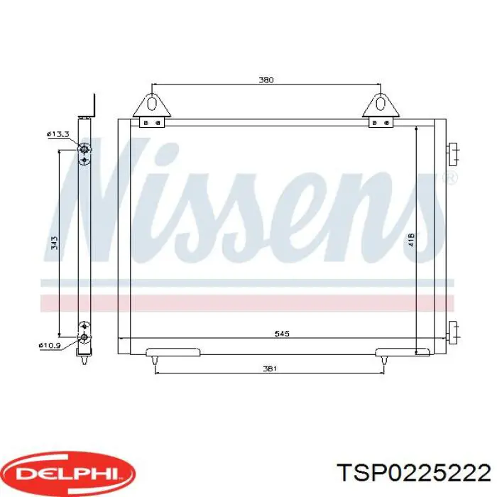 TSP0225222 Delphi condensador aire acondicionado