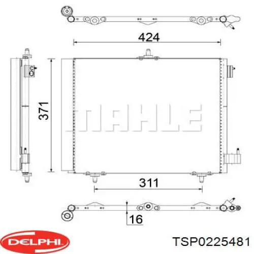 Condensador aire acondicionado Peugeot 208 CA, CC