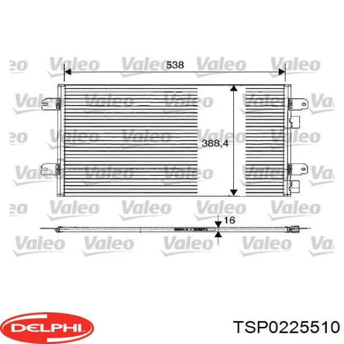 TSP0225510 Delphi condensador aire acondicionado