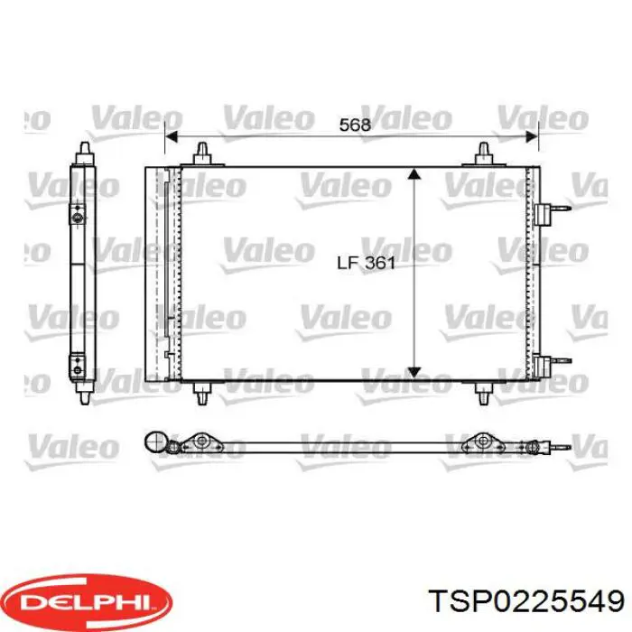 Condensador aire acondicionado TSP0225549 Delphi