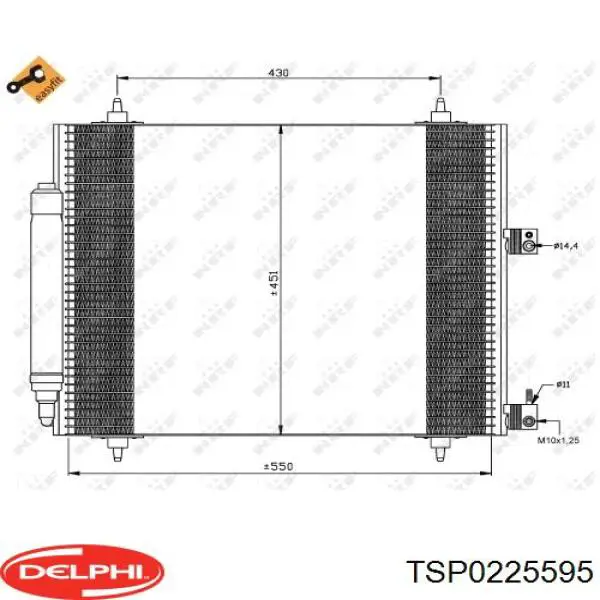 TSP0225595 Delphi condensador aire acondicionado