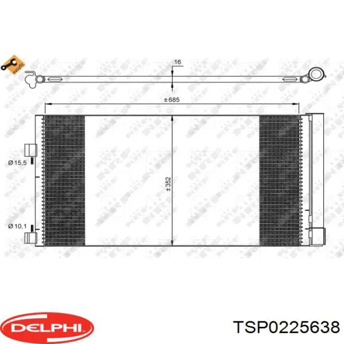 TSP0225638 Delphi condensador aire acondicionado