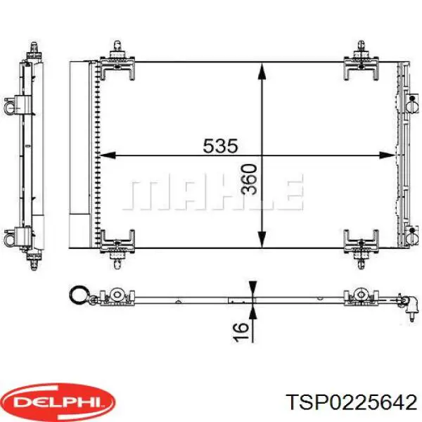Condensador aire acondicionado TSP0225642 Delphi