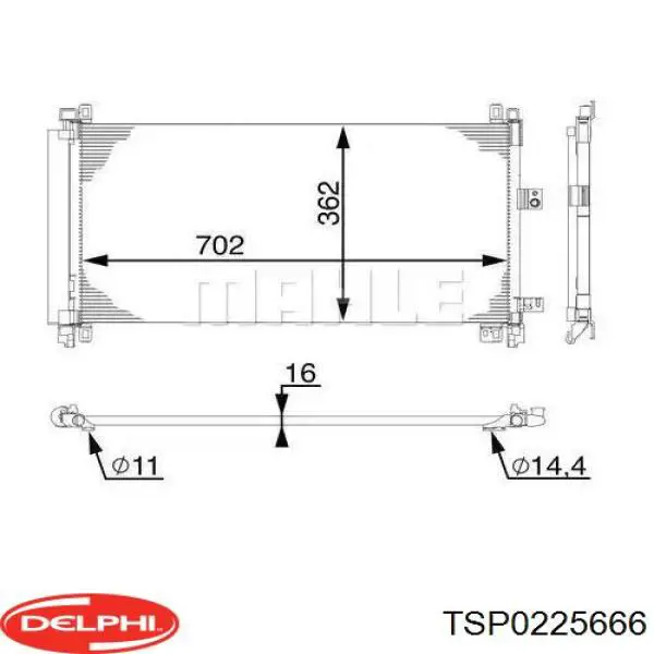 Condensador aire acondicionado 6455JB Peugeot/Citroen