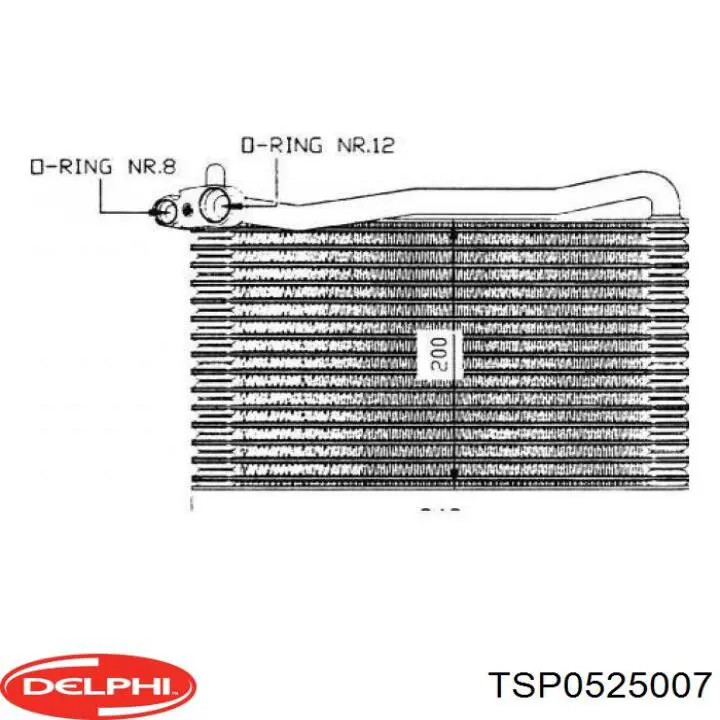 TSP0525007 Delphi evaporador, aire acondicionado