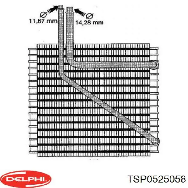 TSP0525058 Delphi evaporador, aire acondicionado