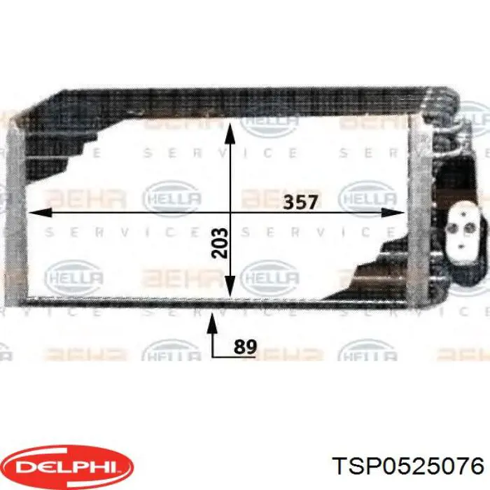 TSP0525076 Delphi evaporador, aire acondicionado
