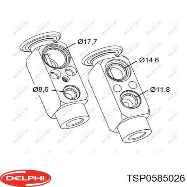 Válvula TRV del aire acondicionado TSP0585026 Delphi