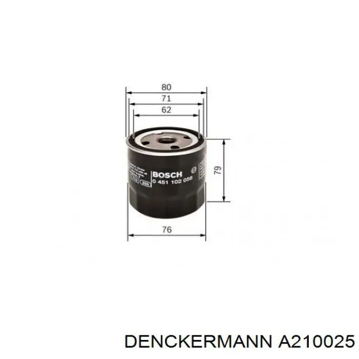 Filtro de aceite motor Denckermann A210025