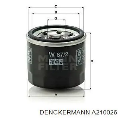 Comprar A210026 Denckermann Filtros de aceite