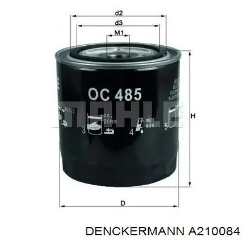 Filtro de aceite A210084 Denckermann