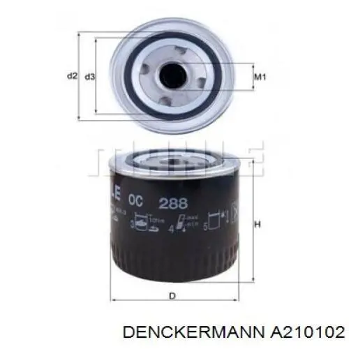 A210102 Denckermann filtro de aceite