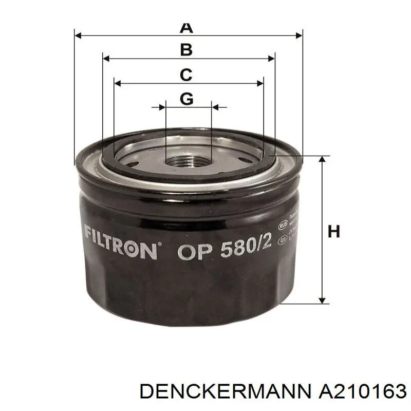 A210163 Denckermann filtro de aceite