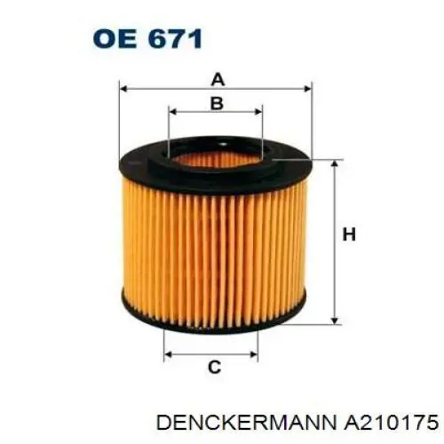 Comprar A210175 Denckermann Filtros de aceite