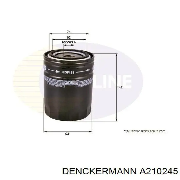 A210245 Denckermann filtro de aceite