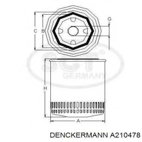 A210478 Denckermann filtro de aceite