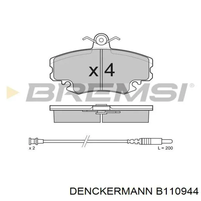 B110944 Denckermann pastillas de freno delanteras