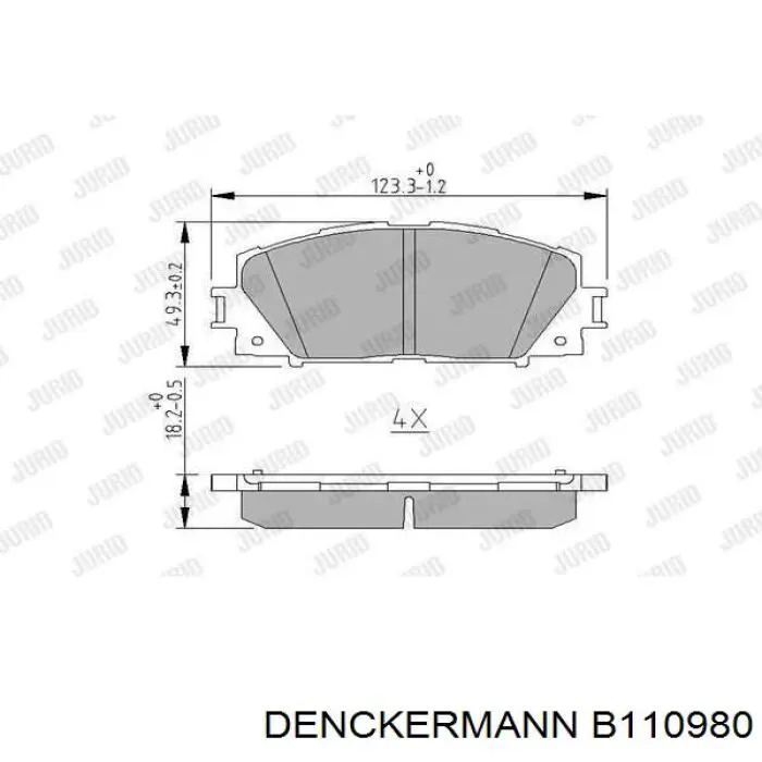 B110980 Denckermann pastillas de freno delanteras