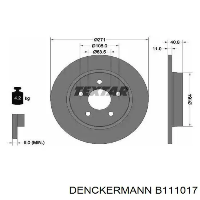 B111017 Denckermann pastillas de freno delanteras