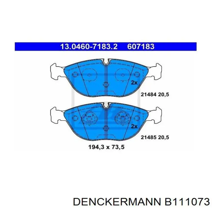 B111073 Denckermann pastillas de freno delanteras