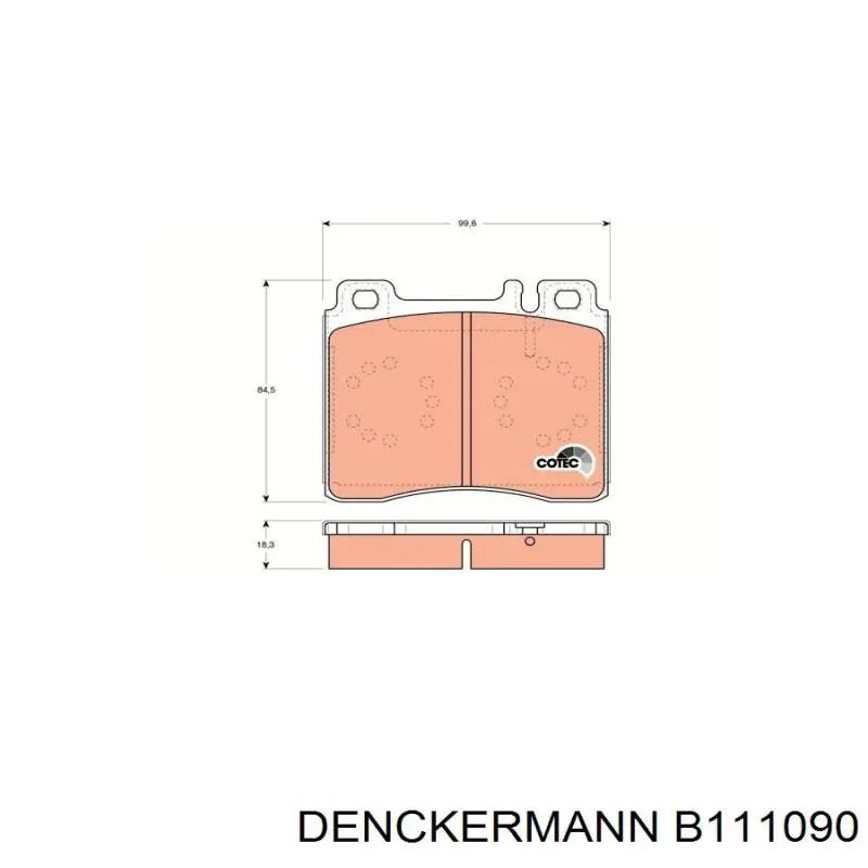 B111090 Denckermann pastillas de freno delanteras