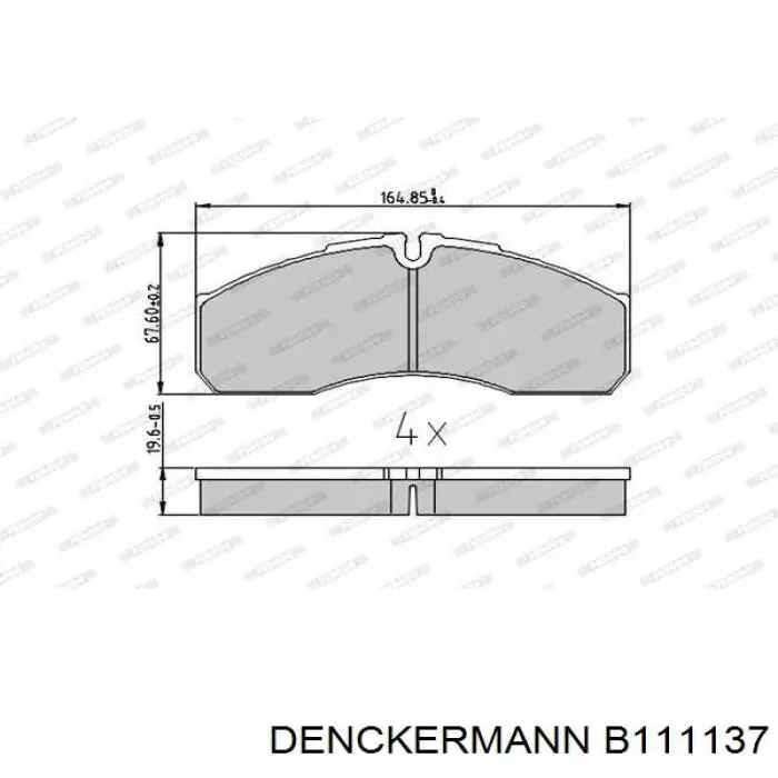 B111137 Denckermann pastillas de freno delanteras