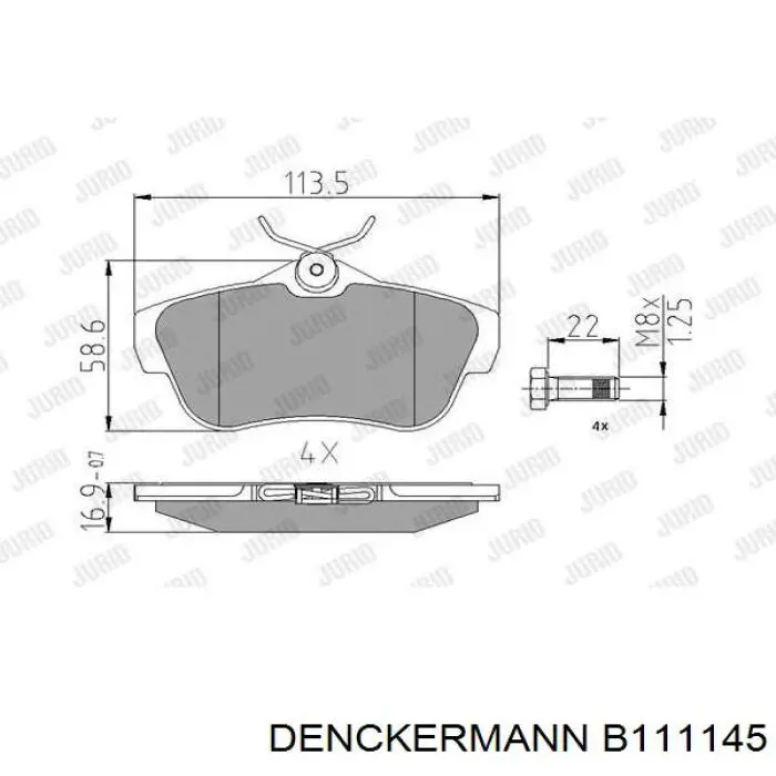 B111145 Denckermann pastillas de freno traseras