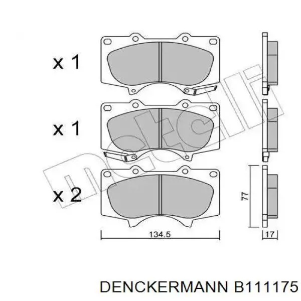 B111175 Denckermann pastillas de freno traseras