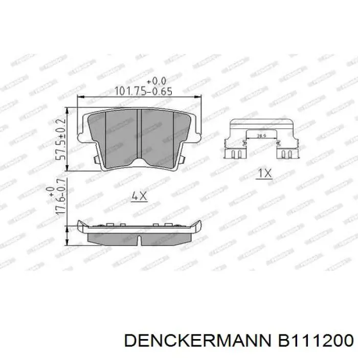 B111200 Denckermann pastillas de freno traseras