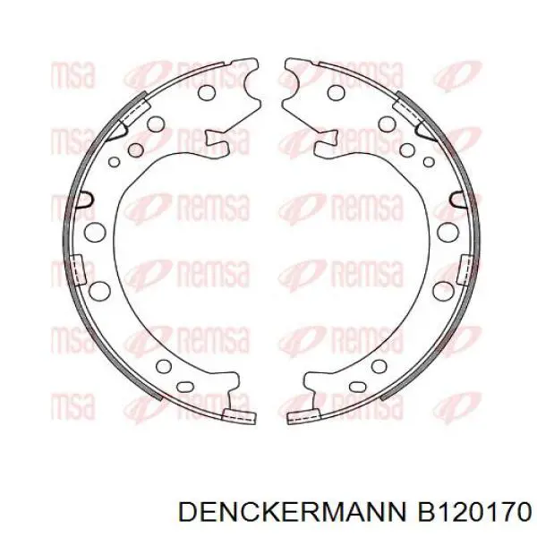 B120170 Denckermann juego de zapatas de frenos, freno de estacionamiento