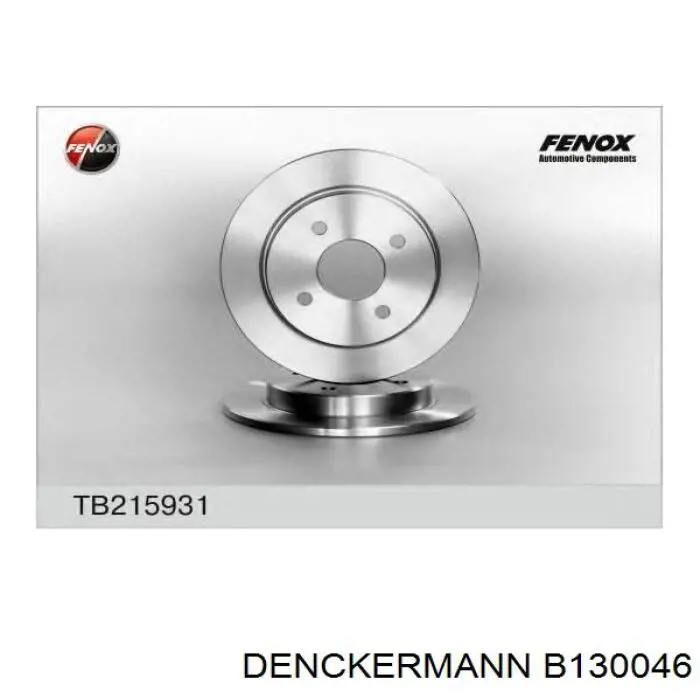 B130046 Denckermann disco de freno trasero